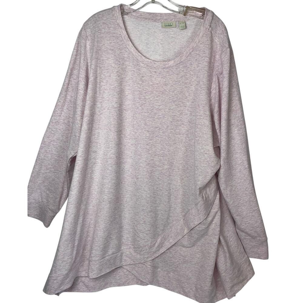 Logo Lounge by Lori Goldstein Tunic Womens 3X Light Purple Heather Soft Stretch